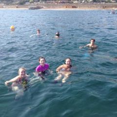 Snorkling over roman ruins outside naples