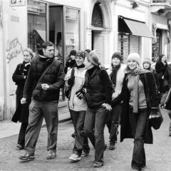 Students walking in florence