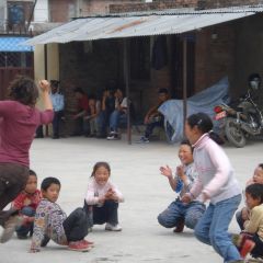 Volunteer with Tibetan refugees