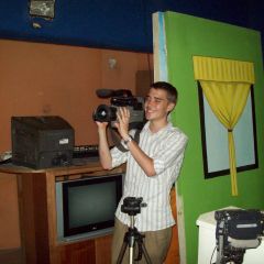 Luke trying his hand at filming