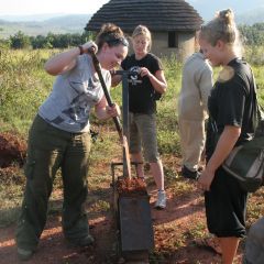 Volunteers on community project