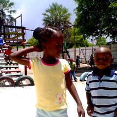 Children playing at little wings care center in Ma