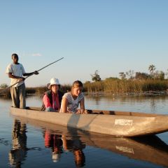 A makoro trip in the Okavango delta near Maun.