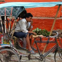 Cycle rickshaw Durbar square Kathmandu