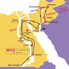Egypt, Jordan & Israel map