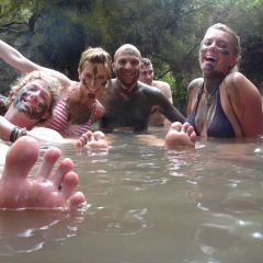 Soak in natural hot pools