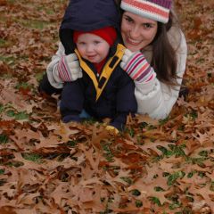 Playing in the leaves