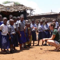 Tess gets the children ready for some games