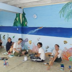 12. let your artistic side flow with mural painting