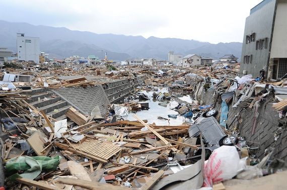 The aftermath of a tsunami